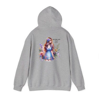 Too Cute For My Ex Floral Hoodie - Unisex Sweatshirt, Graphic Sweatshirt, Gift for Her, Cute Outfit, Spring Fashion, Art-Inspired Clothing