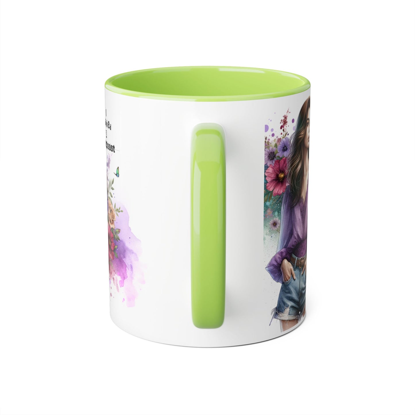 Stylish Floral Accent Mug with Quote, Perfect Gift for Coffee Lovers, Home Decor, Inspirational, Birthday, Humor, Self-Love