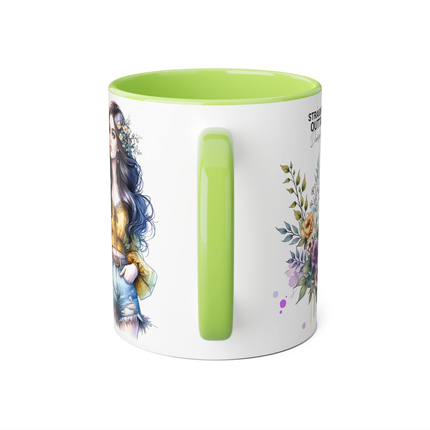 Straight Outta Divorced Humoristic Stylish Floral Accent Mug, Perfect for Coffee Lovers, Gift for Her, Home Decor, Mother's Day, Birthday, Everyday Use