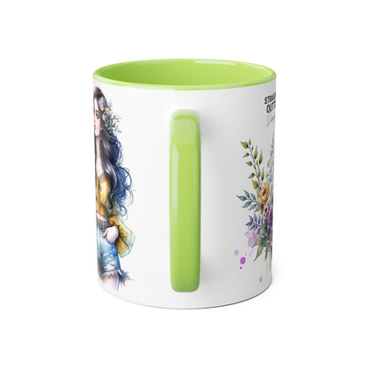 Straight Outta Divorced Humoristic Stylish Floral Accent Mug, Perfect for Coffee Lovers, Gift for Her, Home Decor, Mother's Day, Birthday, Everyday Use