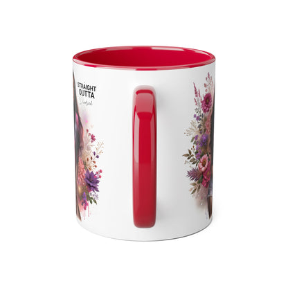 Straight Outta Divorced Humoristic Floral Portrait Accent Mug, Perfect Gift for Her, Coffee Lover, Home Decor, Stylish Drinkware, Mother's Day Gift, Inspirational Cup