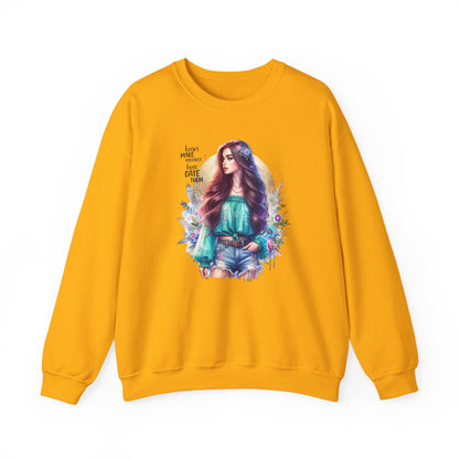 I Don`t  Make Mistakes, I Just Date Them Colorful Bohemian Crewneck Sweatshirt, Cozy Apparel, Unique Gift, Casual Wear, Inspirational Fashion, Artist Design