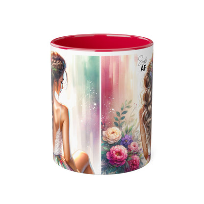 Elegant Floral Accent Mug - Perfect for Coffee Lovers, Gift for Her, Tea Time, Home Decor, Birthdays or Celebrations
