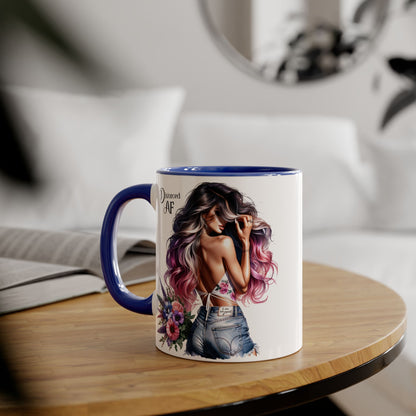 Dreamy Diva Accent Mug, Coffee Cup, Divorced AF Floral Design, Gift for Her, Unique Women’s Mug, Birthday Present, Relaxing Tea Cup