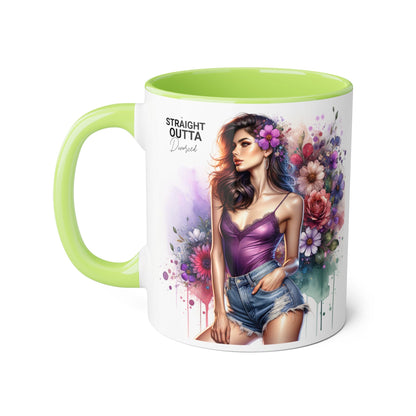Straight Outta Divorced Humoristic Floral Art Accent Mug, Straight Outta, Gift for Her, Coffee Lover, Home Décor, Unique Tea Cup, Birthday Present