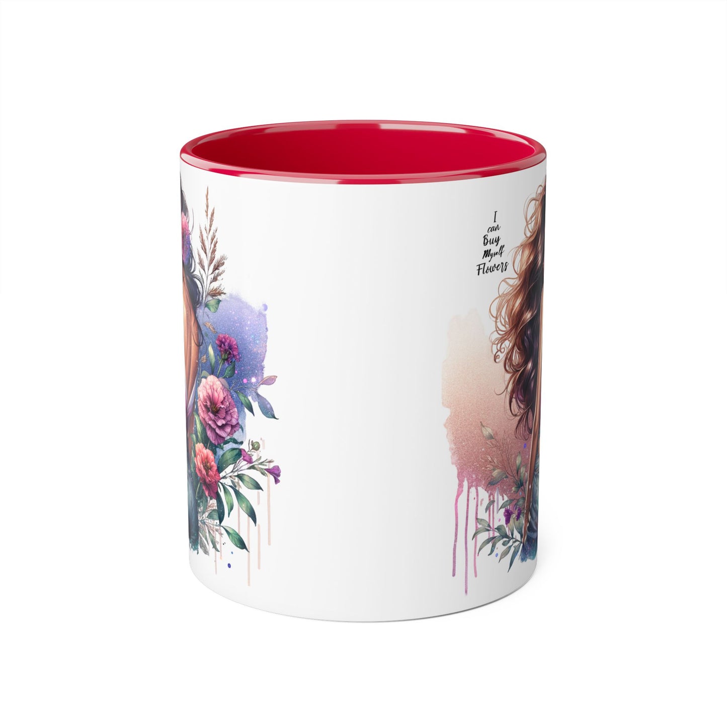 I Can Buy Myself Flowers Bohemian Accent Mugs, Tea Lover Gift, Coffee Mug, Floral Art Mug, Inspirational Drinkware, Home Decor