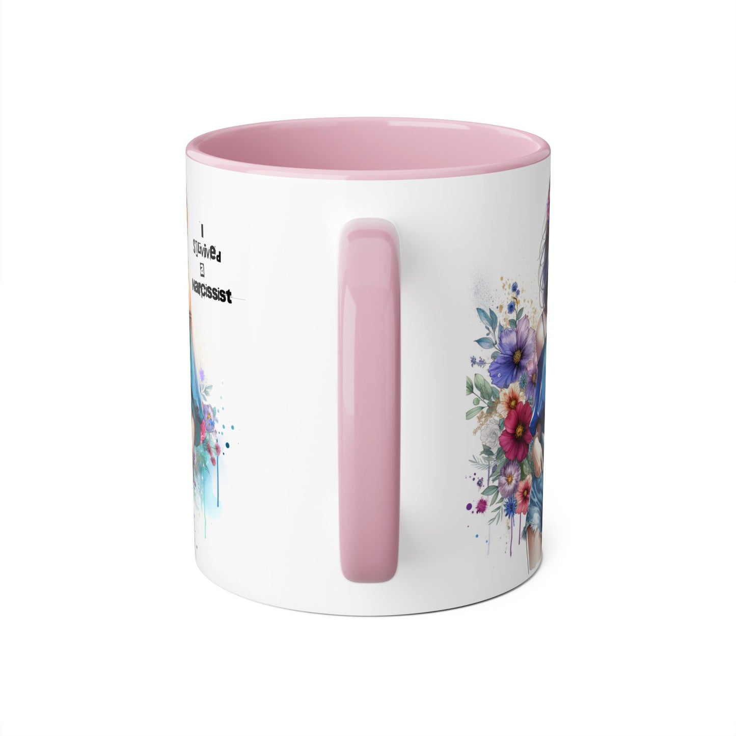 Stylish Floral Accent Mug, Trendy Coffee Cup, Gift for Her, Birthday Mug, Inspirational Drinkware