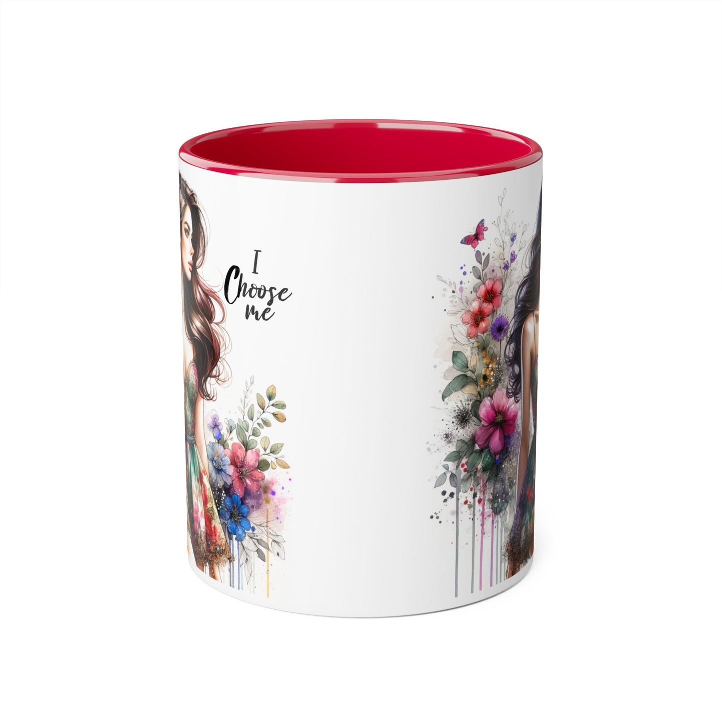 I Choose Me  Floral Accent Mug, 11oz Coffee Cup, Self-Love Gift, Inspirational Drinkware, Unique Home Decor, Feminine Art Mug