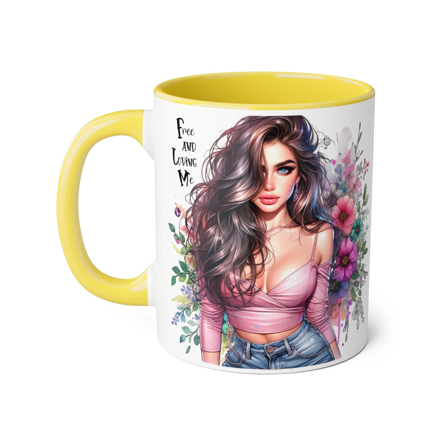 Bohemian Floral Accent Mug, Coffee Cup for Nature Lovers, Inspirational Gift, Home Decor, Unique Art