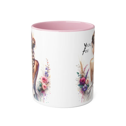 Yuck Fou Glamorous Floral Accent Mugs | Stylish Her Gift for Coffee Lovers | Unique Drinkware | Perfect for Birthdays, Anniversaries, & Weddings