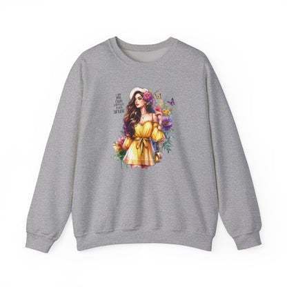 I Am My Own Happily Ever After  Floral Goddess Crewneck Sweatshirt - Boho Chic, Cozy Style, Perfect for Spring, Gift for Her, Casual Wear, Everyday Comfort