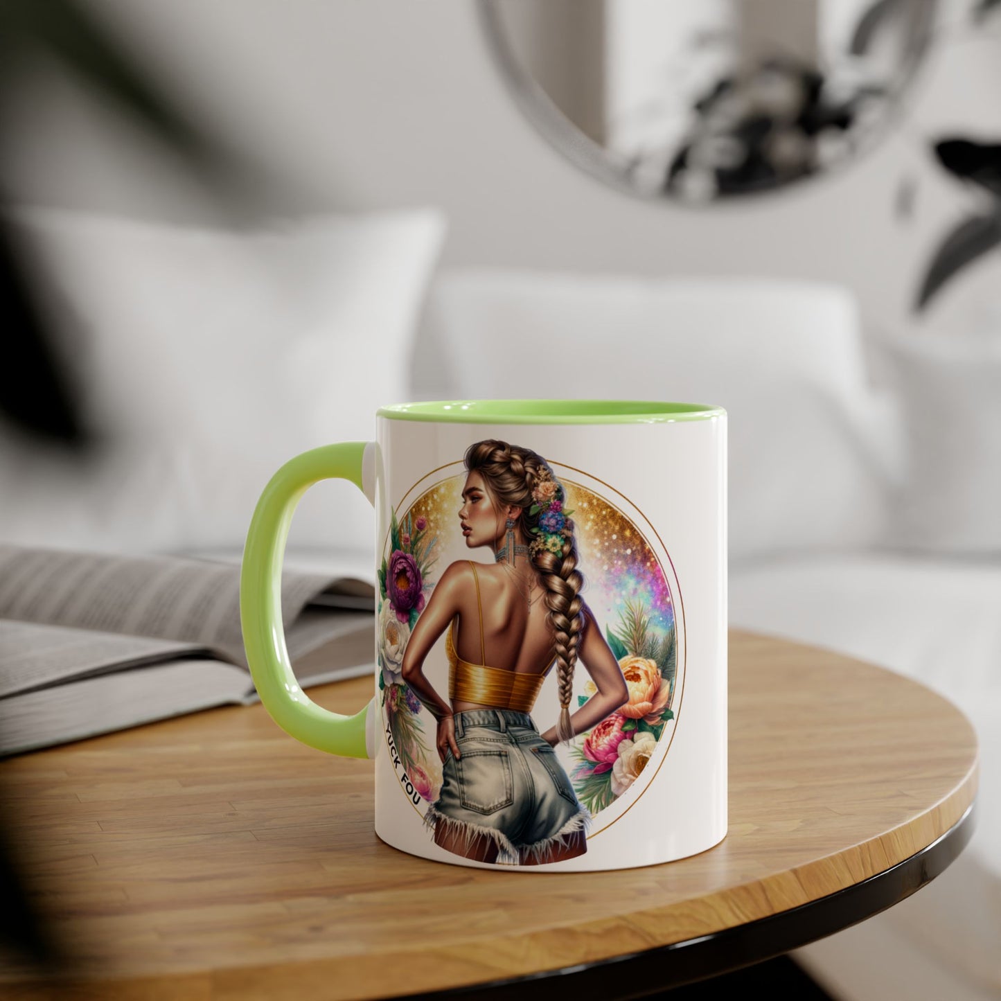 Yuck Fou Artistic Accent Mugs - Beautiful Floral Designs for Coffee Lovers, Gift for Friends, Home Decor, Birthday, Everyday Use