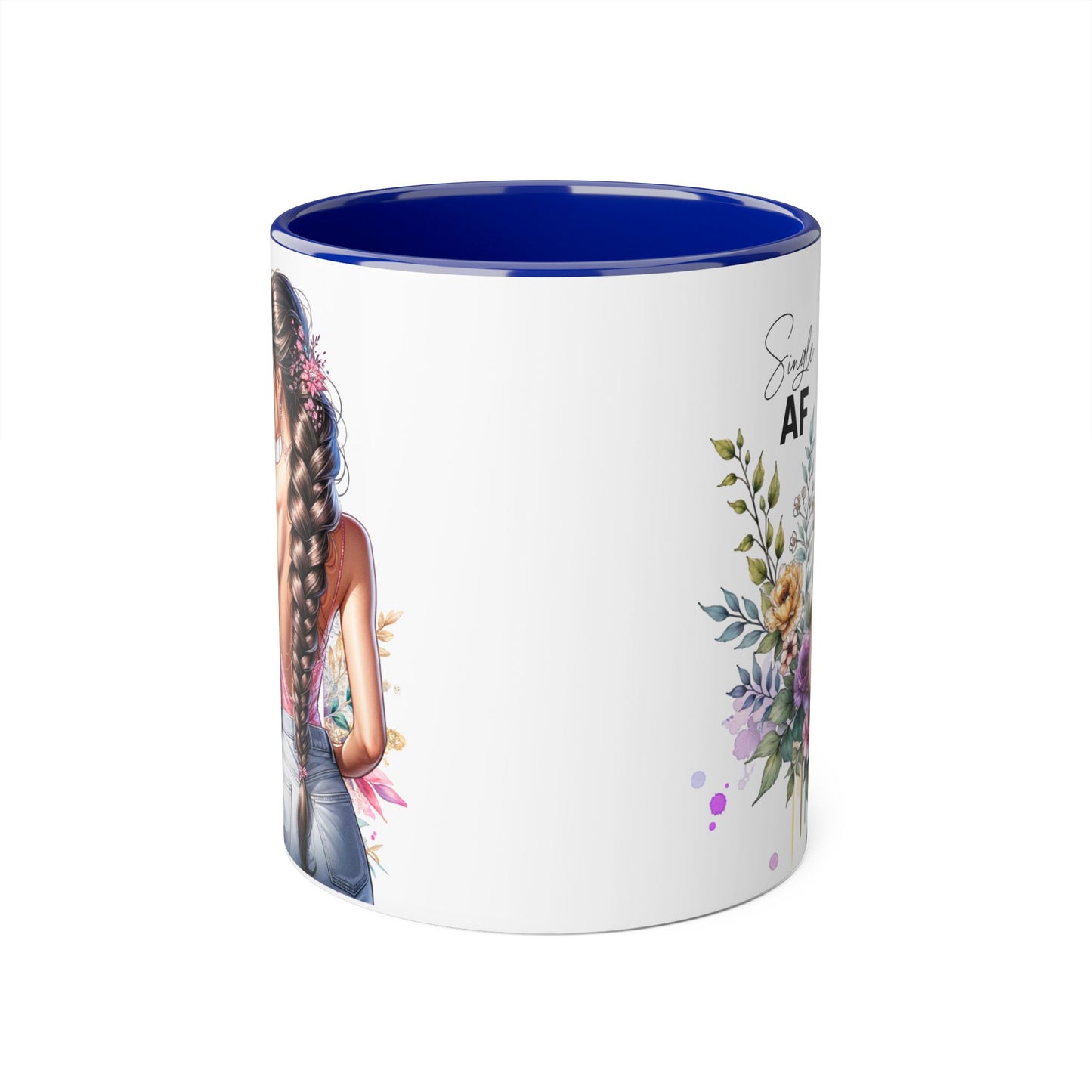 Single AF Chic Floral Coffee Mug, Single AF, Unique Gift for Her, Trendy Drinkware, Birthday Present, Home Decor, Tea Time, Self-Love