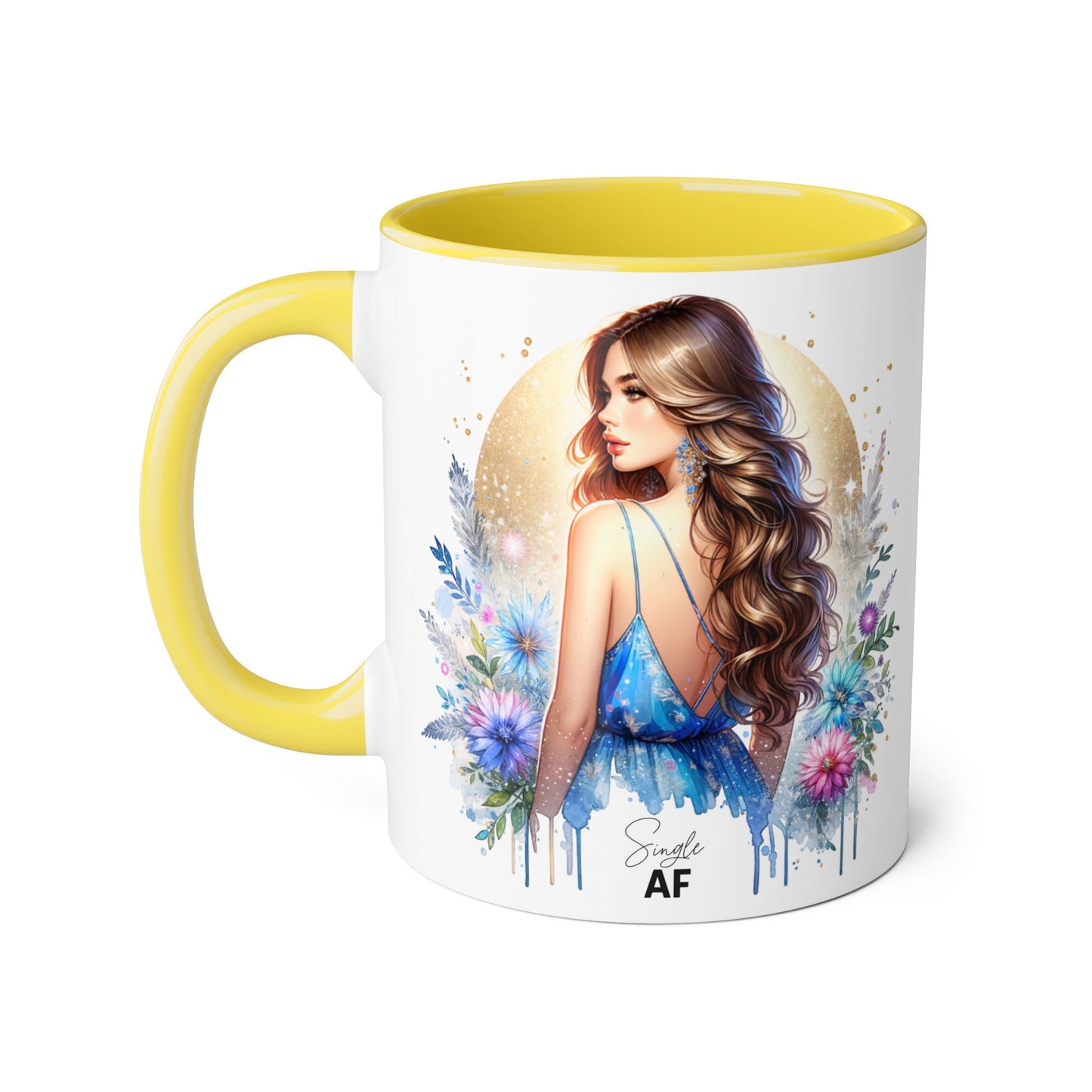 Single AF Gorgeous Floral Accent Mug, Perfect for Coffee Lovers, Unique Gift for Her, Boho Aesthetic, Personalized Tea Mug, Great for Birthdays