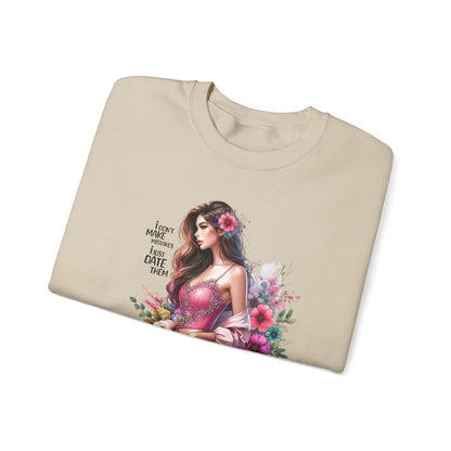 I Don`t  Make Mistakes, I Just Date Them Floral Fantasy Crewneck Sweatshirt, Boho Sweatshirt, Spring Fashion, Gift for Her, Cute Sweatshirt, Cozy Wear
