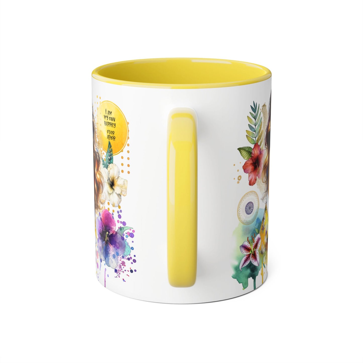 I Am My Own Happily Ever After Inspirational Floral Accent Mug - 11oz Motivational Coffee Cup for Women