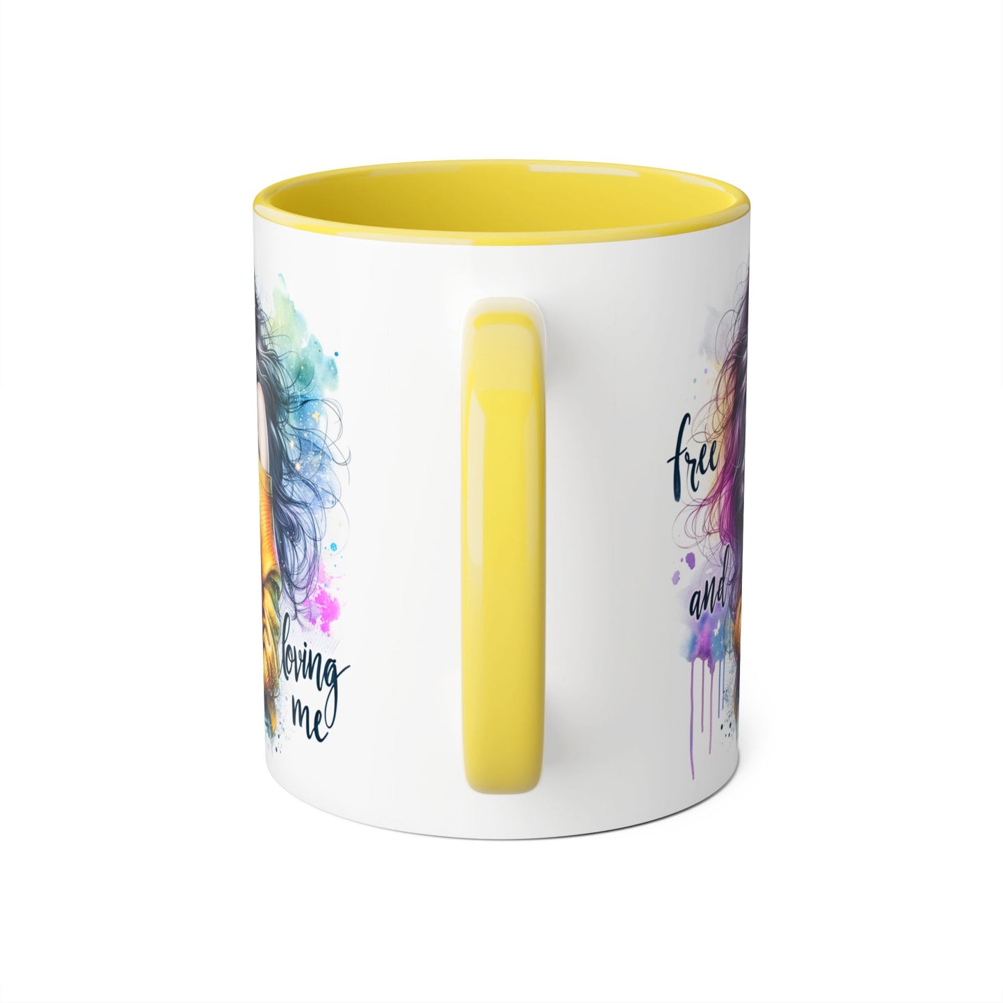 Colorful Inspirational Accent Mug, Free and Loving Me Coffee Cup, Artistic Drinkware Gift for Her, Vibrant Daily Motivation, Birthday [...]