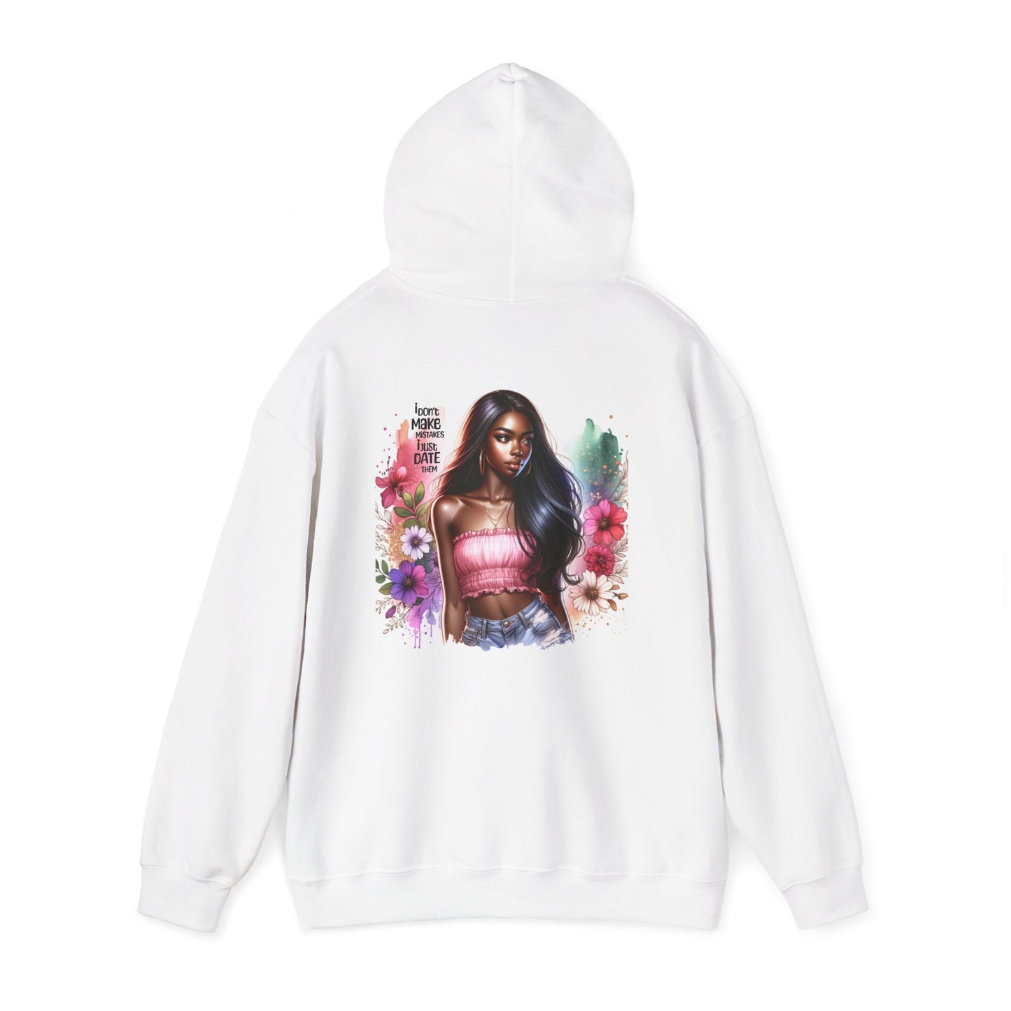 I Don`t Make Mistake, I Just Date Them Floral Portrait Hoodie | Unisex Hooded Sweatshirt, Cozy Gift for Her, Spring Fashion, Trendy Outfit, Stylish Layering