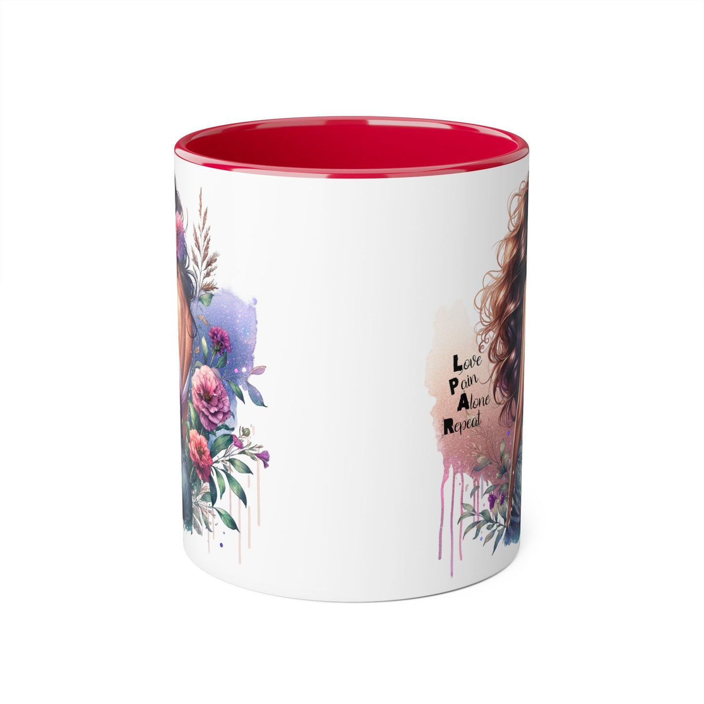 Floral Accent Mug, Coffee Cup, Gift for Her, Boho Decor, Inspirational Quote, Birthday Gift, Garden Lover's Mug