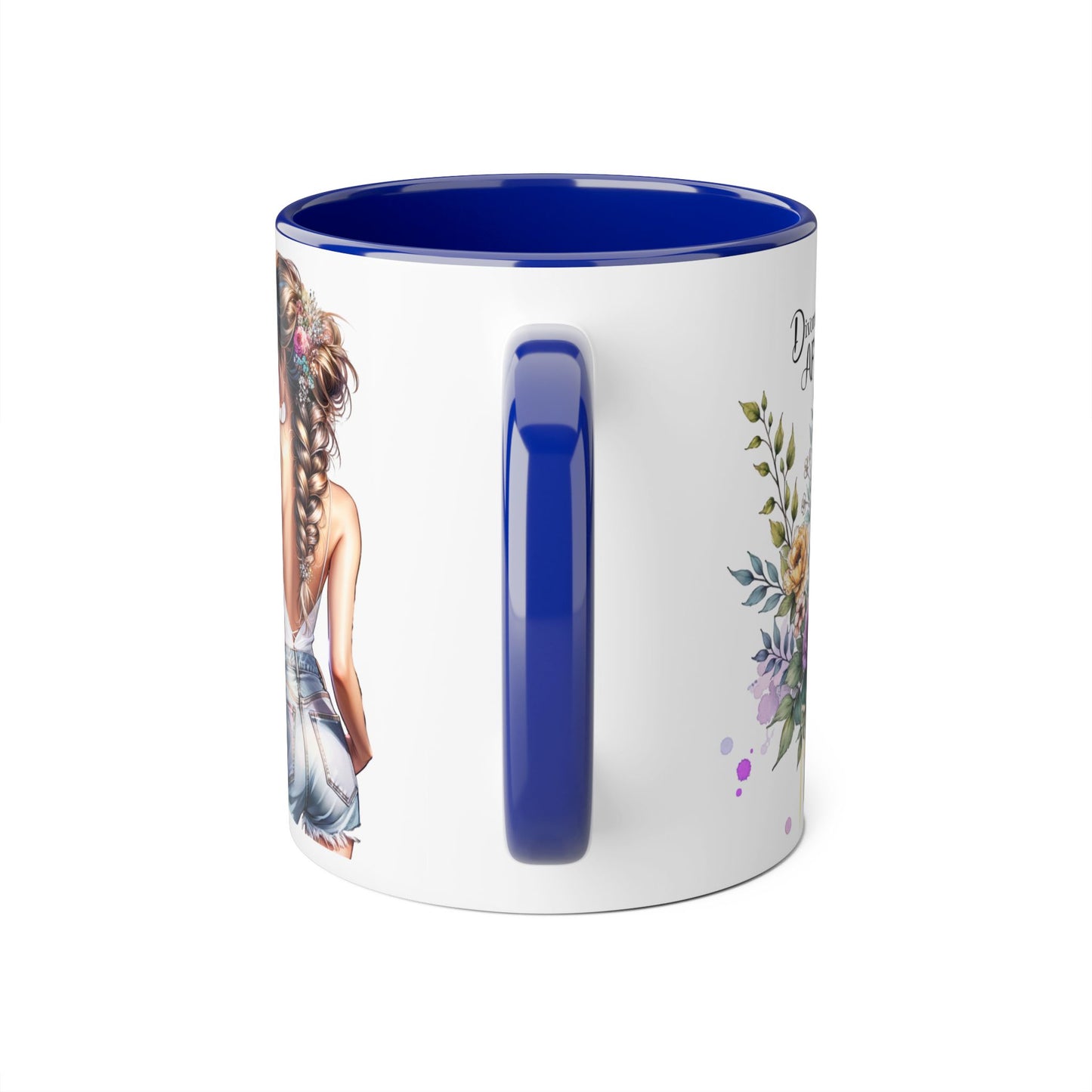 Divorced AF Floral Accent Mug - Perfect Gift for Friends, Coffee Lovers, Humor, Self-Care, Divorce Parties