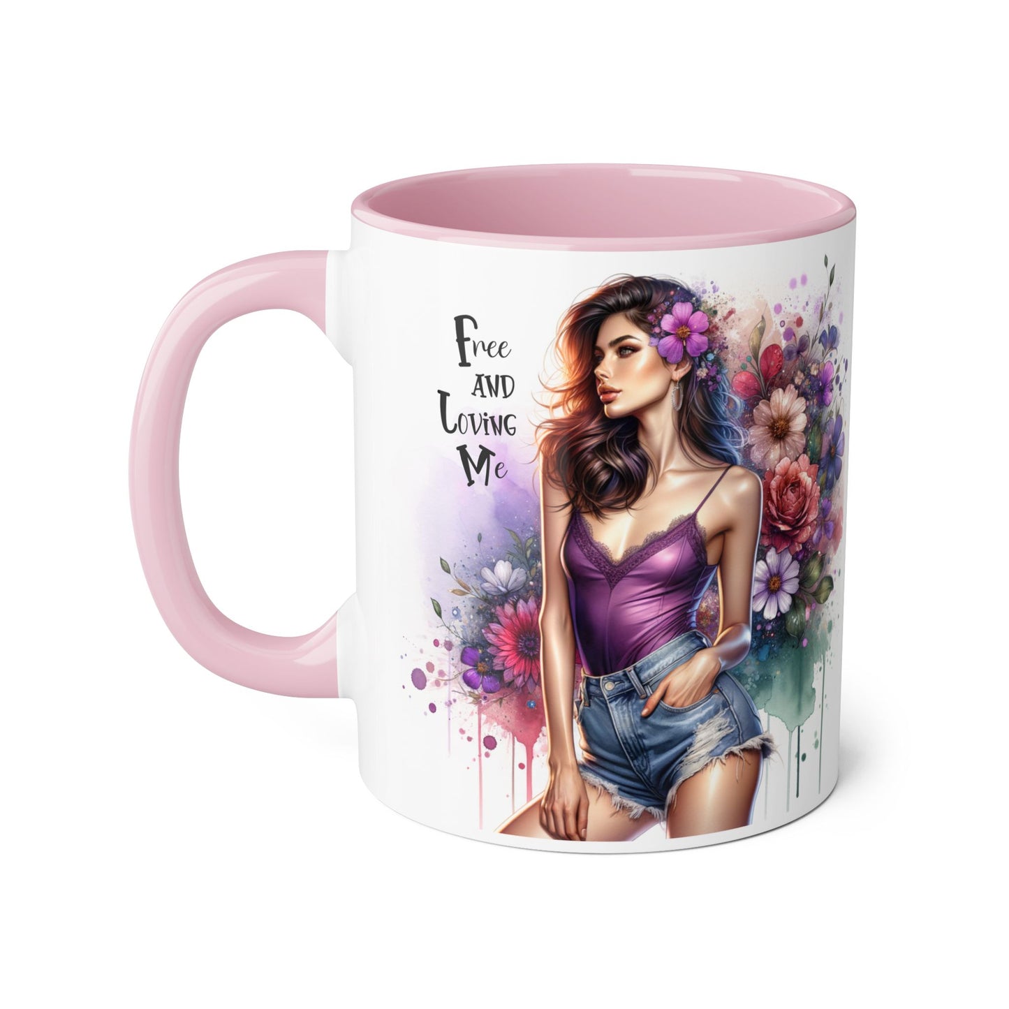 Free and Loving Me Bohemian Accent Mug, Floral Coffee Cup, Inspirational Gift for Her, Free and Loving Me Design, Unique Home Decor, Birthday, Special [...]