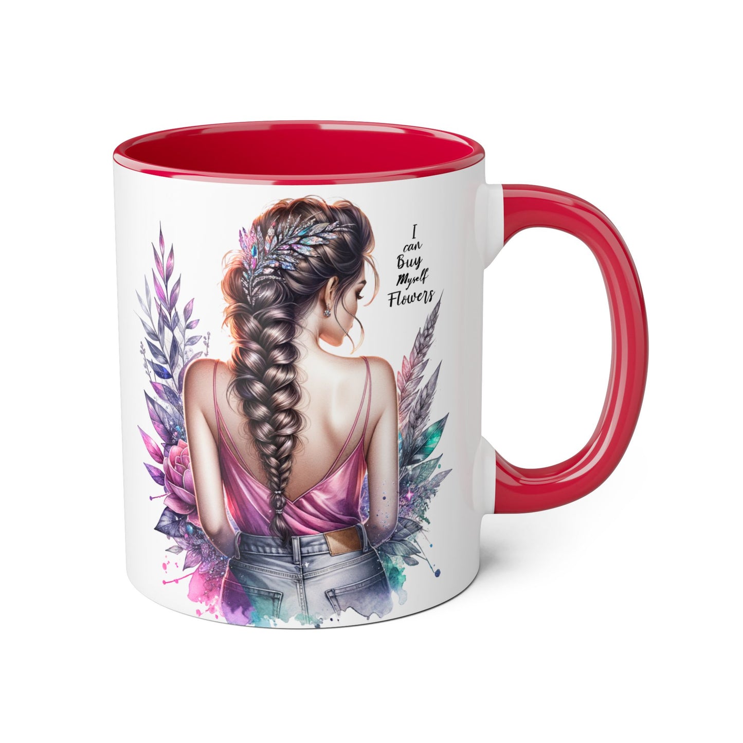 I Can Buy Myself Flowers Floral Inspirational Accent Mug - Perfect Gift for Women, Coffee Lovers, Housewarming, Birthdays, or Motivational Decor