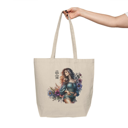 Lost You and Found Me Floral Art Tote Bag, Inspirational Canvas Shopper, Eco-Friendly Beach Bag, Cute Gift for Her, Unique Market Carryall