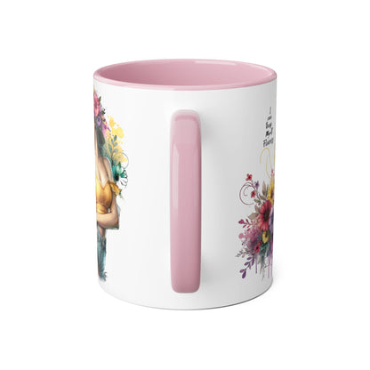 I Can Buy Myself Flowers Chic Floral Accent Mug, Coffee Cup, Gift for Flower Lovers, Tea Mug, Spring Decor, Mother's Day, Home Office Vibe