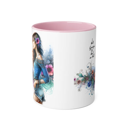 I Hold Grudges, I'll Heal in Hell Colorful Floral Accent Mug - Perfect Gift for Grandmas, Coffee Lovers, Tea Enthusiasts, Birthday & Special Occasions, Inspirational Quotes