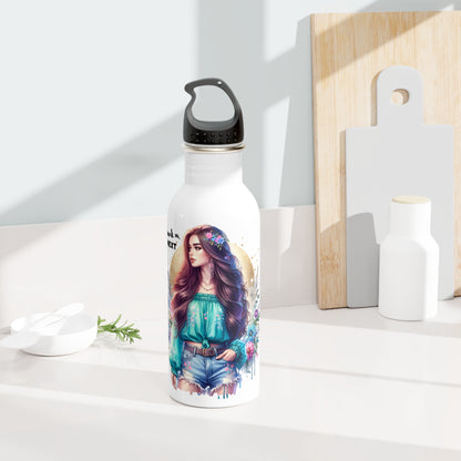 Thank U, Next Bohemian Style Stainless Steel Water Bottle - Eco-Friendly Hydration, Reusable Gift, Inspirational Design, Nature Lover, Travel Accessory