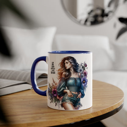 I Am My Own Happily Ever After Whimsical Floral Accent Mug - Perfect Gift for Her, Inspirational Coffee Cup, Self-Care Quotes, Boho Decor, Unique Tea Mug