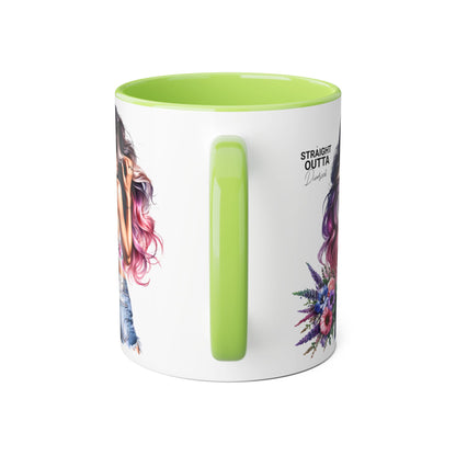 Straight Outta Divorced Humoristic Chic Accent Mugs for Trendy Coffee Lovers | Floral Design, Gifts for Her, Home Decor, Unique Kitchenware, Straight Outta Mug