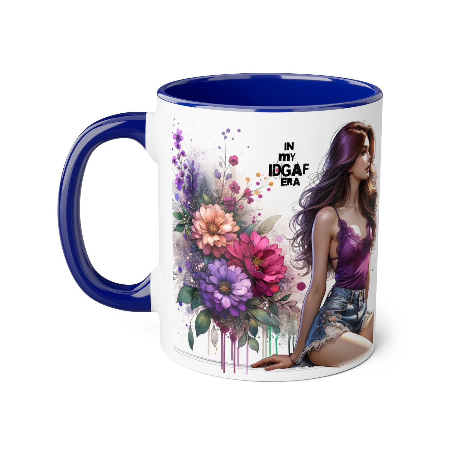 Chic Floral Accent Mug - Perfect for Coffee Lovers, Gift for Her, Home Decor, Floral Art Mug, Unique Drinkware