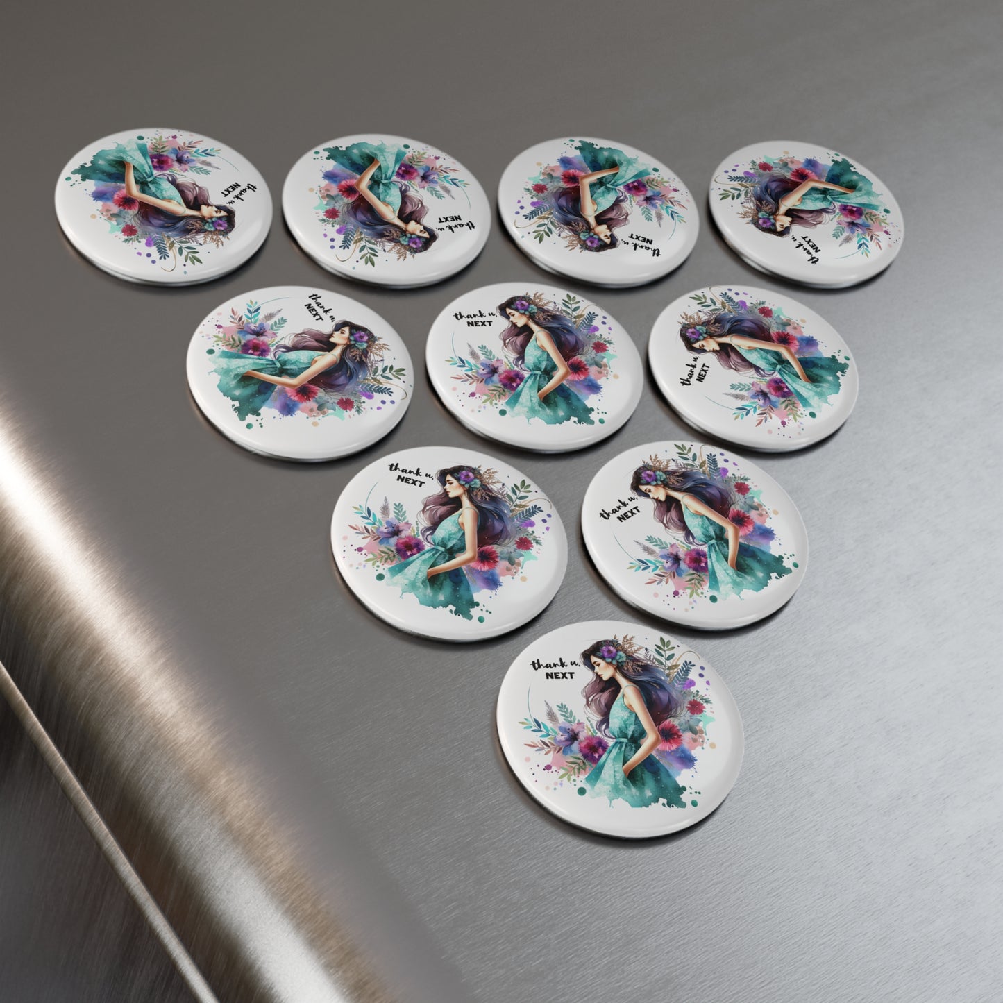 Thank U, Next  Decorative Round Magnet, Gifts for Her, Refrigerator Decor, Chic Home Accessory, Unique Birthday Gift