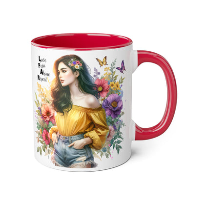 Whimsical Floral Accent Mug, Inspirational Gift for Friends, Nature Lovers, Home Décor, Coffee/Tea Mug, Unique Art