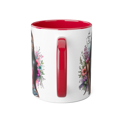 I Hold Grudges, I'll Heal in Hell  Humoristic Floral Portrait Coffee Mug - Perfect Gift for Her, Stylish Home Decor, Inspirational Quote, Unique Tea Cup, Birthday Treat