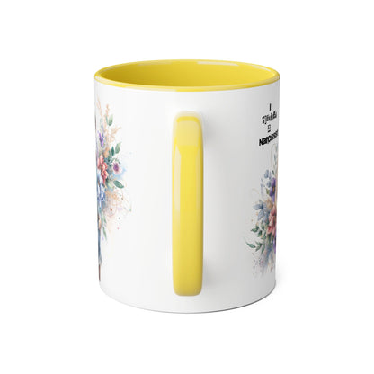 Narcissist Accent Mug, Unique Coffee Cup Gift, Floral Design Mug, Perfect for Self-Care Lovers, Inspirational Drinkware