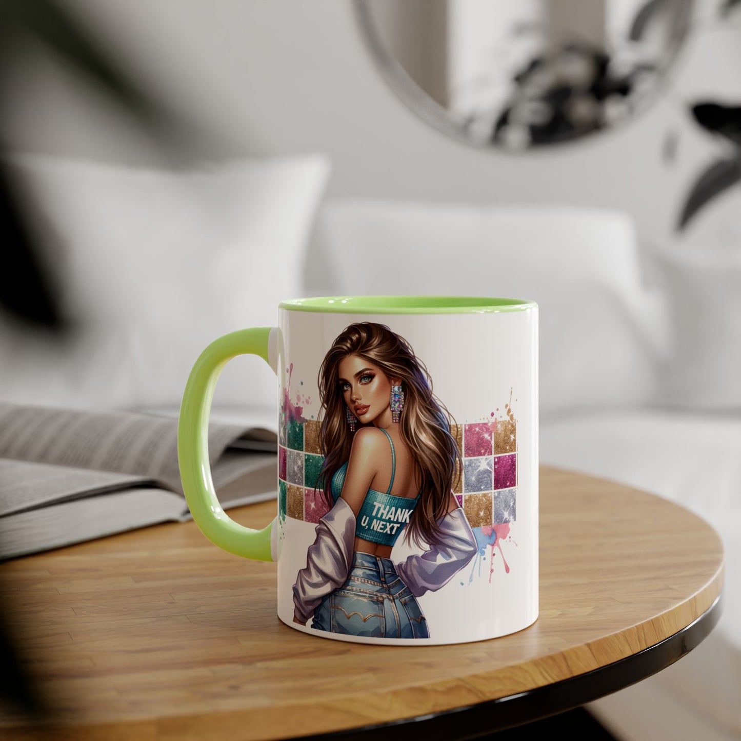 Thank U, Next Chic Coffee Mug, Trendy Drinkware, Stylish Gift for Her, Art-Inspired Accent Mug, Perfect for Birthdays, Home Decor, Coffee Lover
