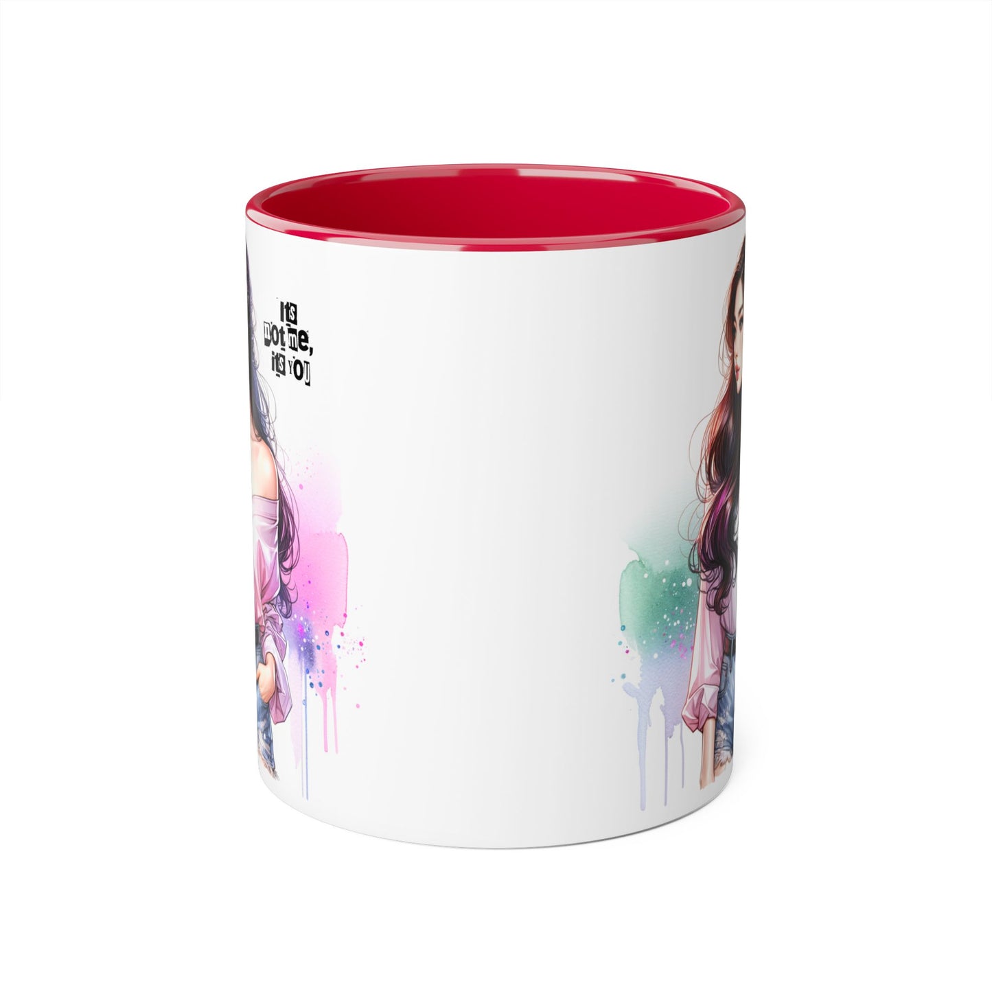 It's Not Me, It's You Humoristic Vibrant Accent Mug, Espresso Lover's Gift, Stunning Art Print Mug, Unique Coffee Cup, Colorful Tea Mug, Perfect for Birthdays, Cozy Vibes