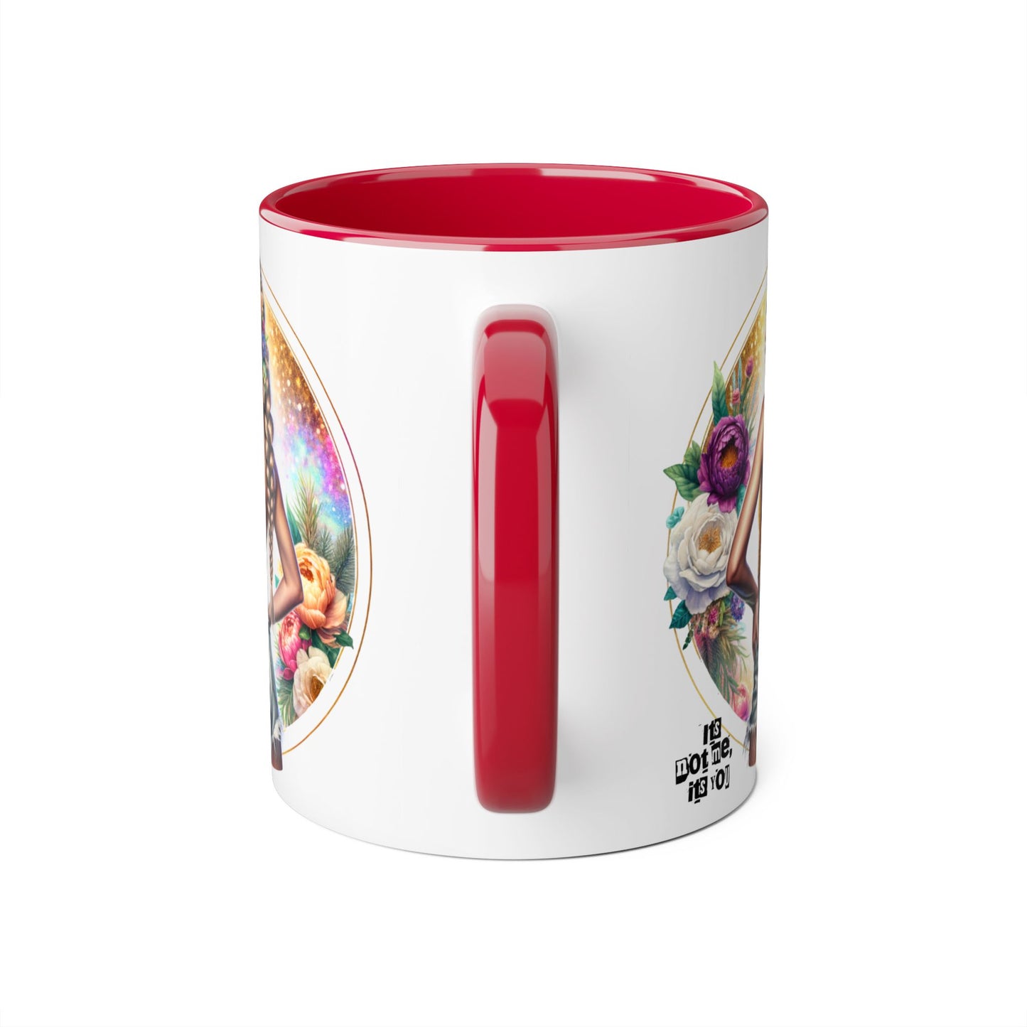It's Not Me, It's You Humoristic Beautiful Floral Accent Mugs - Unique Coffee Cup for Art Lovers, Perfect Gift for Home Decor, Birthday, or Wedding