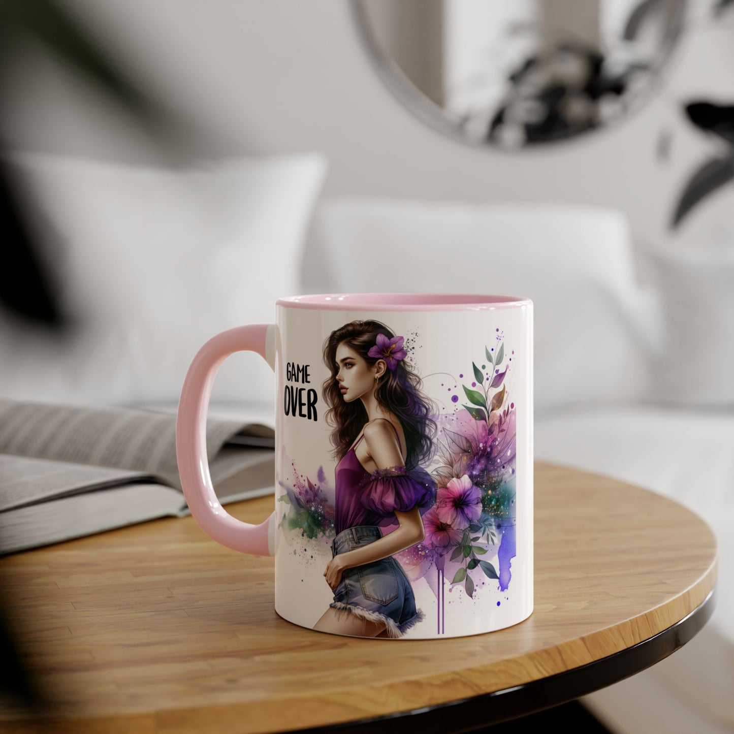 Game Over Accent Mug - Stylish Coffee Cup for Gamers, Unique Gift, Trendy Home Decor, Birthday Present, Cafe Lover's Essential