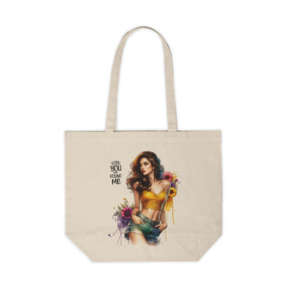 Lost You and Found Me Floral Art Canvas Tote Bag for Shopping, Love You Beyond Me, Eco-Friendly Grocery Tote, Stylish Beach Bag, Woman's Gift
