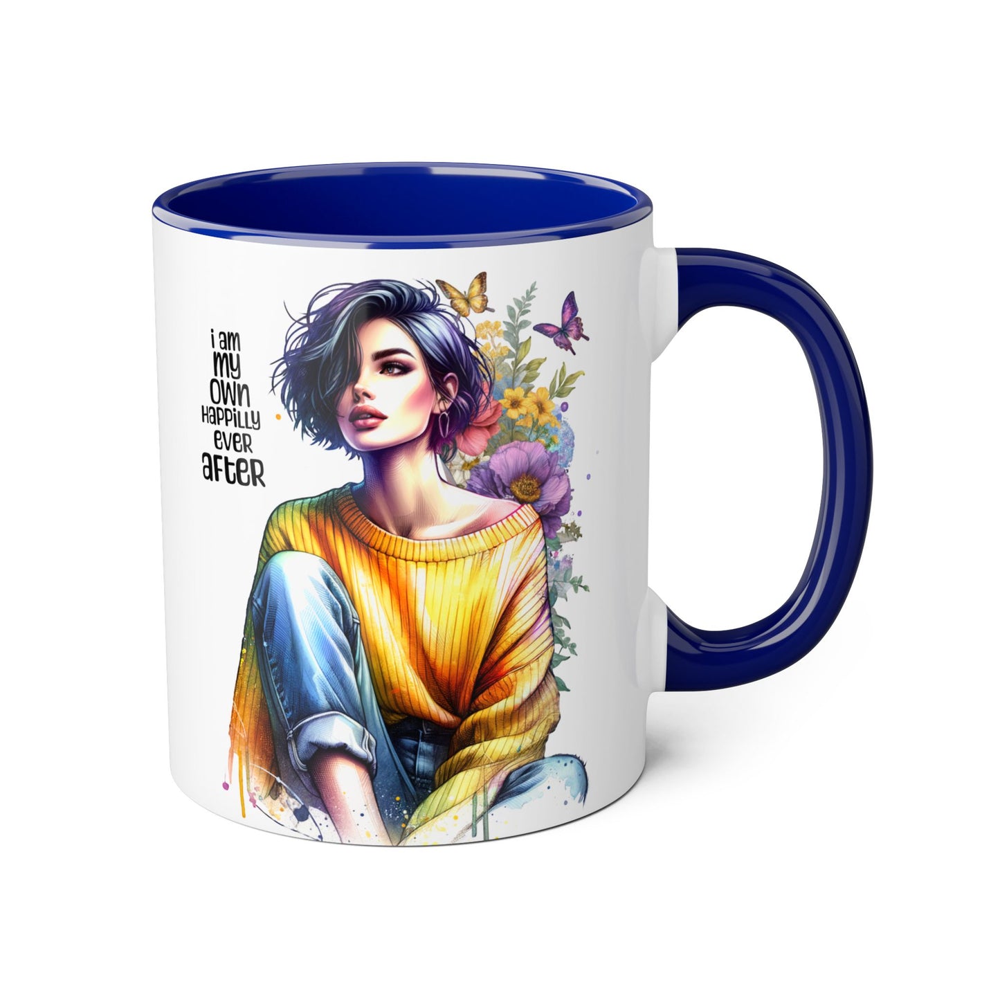 I Am My Own Happily Ever After Empowering Accent Mug - I Am My Own Happiness Ever After, Inspirational Gift for Her, Coffee Lover, Self-Care Decor, Motivational Cup