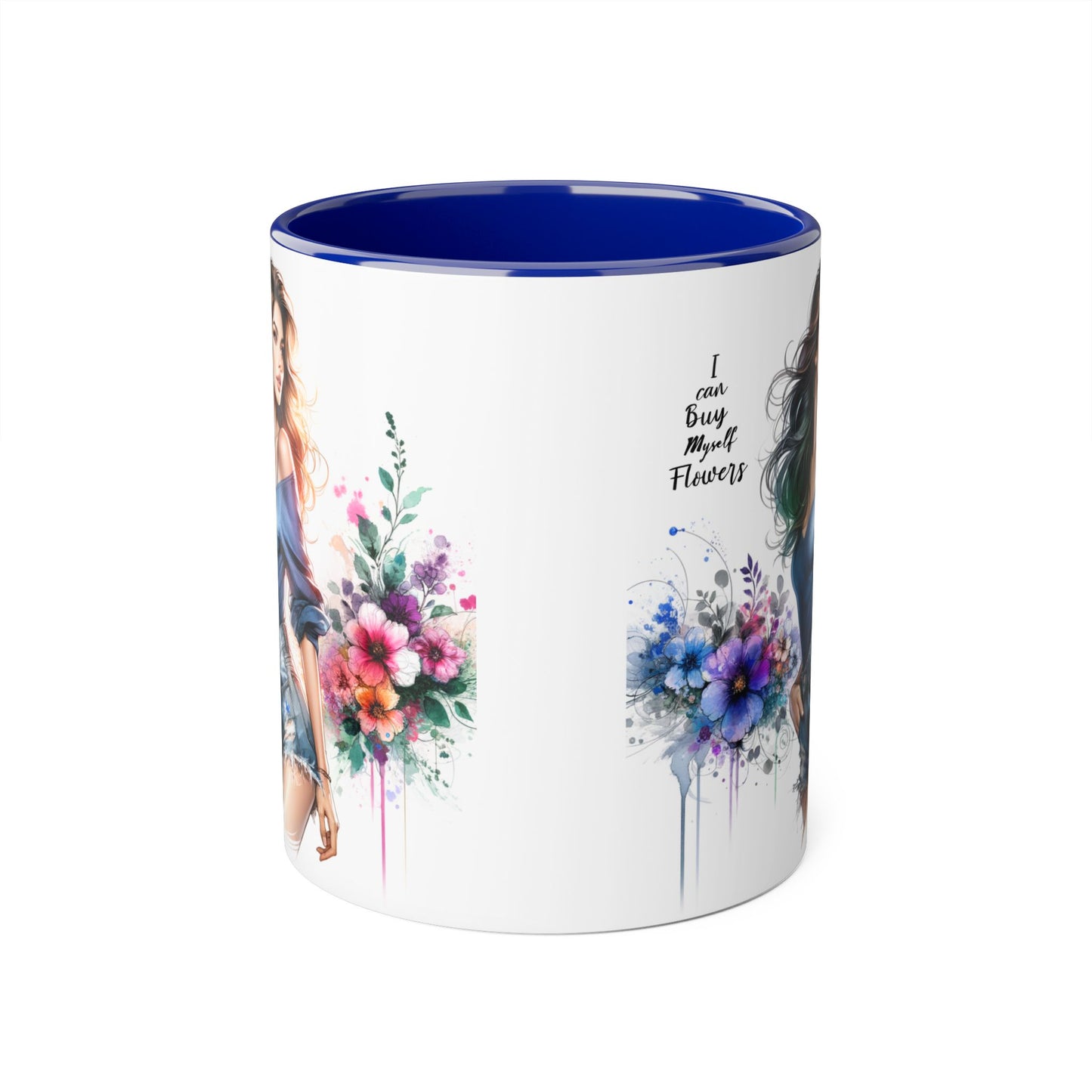 I Can Buy Myself Flowers Floral Twist Coffee Mug, Art Mug, Gift for Her, Creative Home Decor, Birthday Mug, Inspirational Drinkware, Busy with Flowers