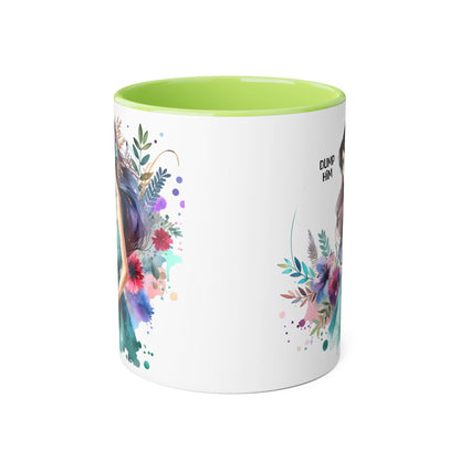 Whimsical Motivational Accent Mug, Inspirational Gift Mug, Cute Coffee Cup, Flower Art Drinkware, Unique Present for Friends
