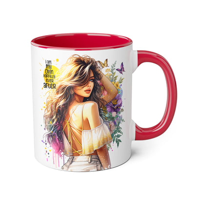 I Am My Own Happily Ever After Empowering Inspirational Accent Mug, Motivational Coffee Cup, Gift for Her, Self-Love Mug, Adulting Humor, Home Office Decor