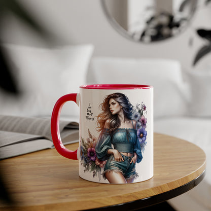Floral Accent Mug - I Can Buy Myself Flowers , Gift for Her, Coffee Lover, Self-Care, Home Decor, Women Empowerment