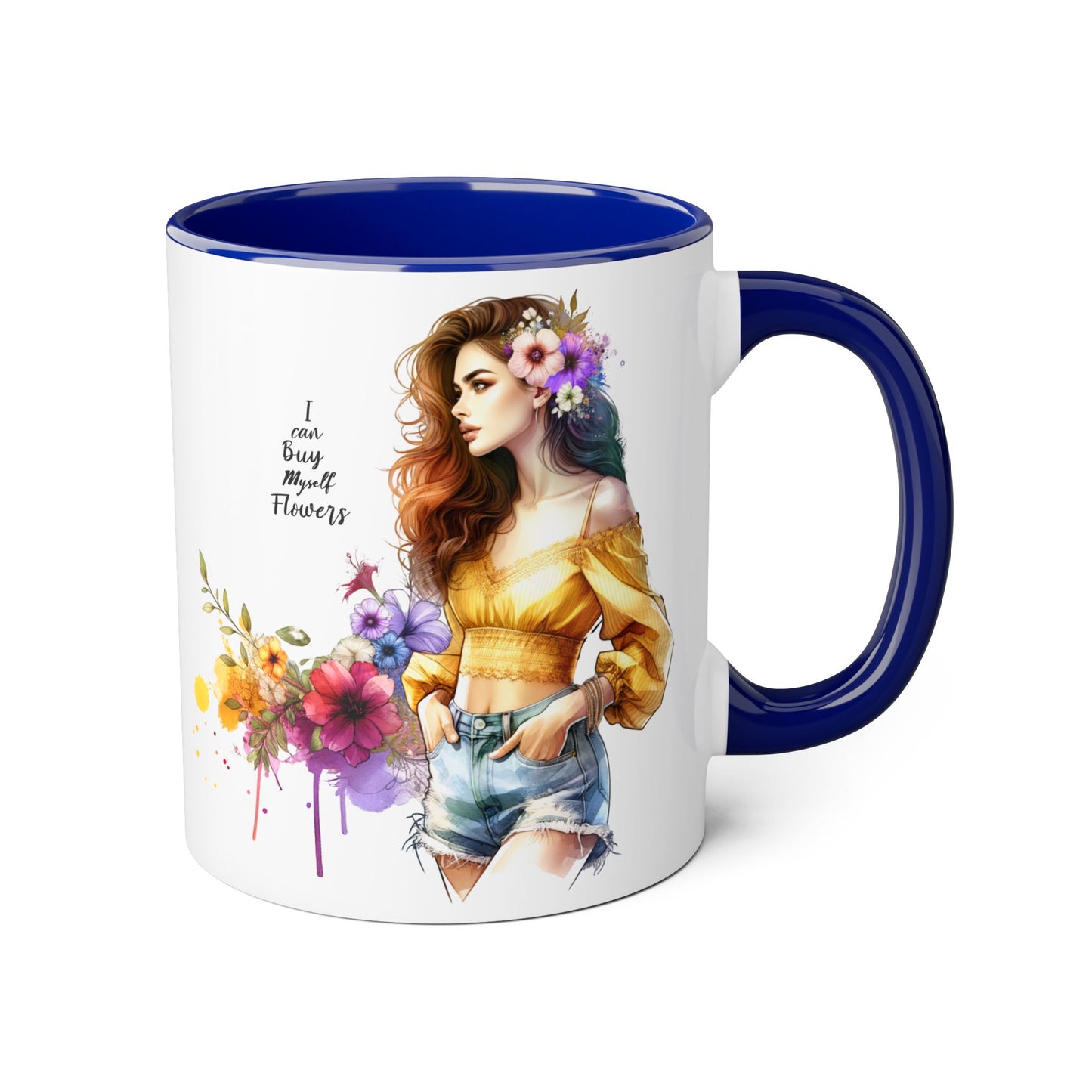 I Can Buy Myself Flowers Floral Bohemian Accent Mug - Perfect Gift for Flower Lovers, Art Enthusiasts, Home Decor, Spring Celebrations, Coffee Lovers