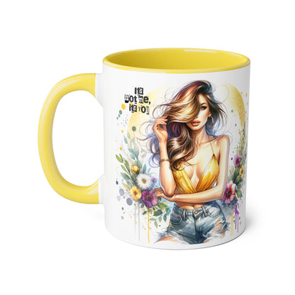 It's Not Me, It's You Humoristic Vibrant Floral Accent Mug, 11oz Coffee Cup, Mother's Day Gift, Boho Chic, Cozy Home Decor, Artist Designed Drinkware