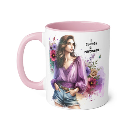 Stylish Floral Accent Mug with Quote, Perfect Gift for Coffee Lovers, Home Decor, Inspirational, Birthday, Humor, Self-Love